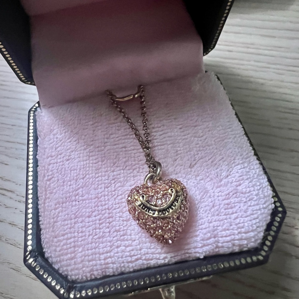 Juicy Couture Pink Pave Crystal Necklace - Vintage Rare Y2K